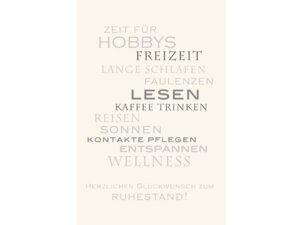 ABCCards ABC GlÃ¼ckwunschkarte Ruhestand Zeit fÃ¼r 52271