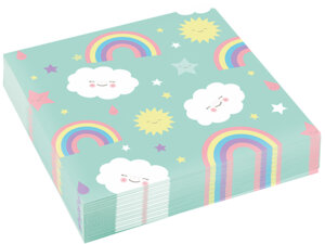 Amscan 20 Servietten 33cm Rainbow & Cloud 7289904302