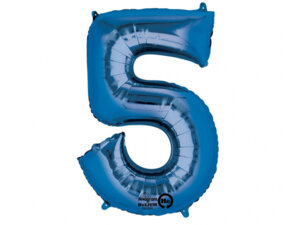 Amscan Folienballon Zahl 5 blau 7632828501