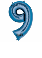 Amscan Folienballon Zahl 9 blau 7632829701