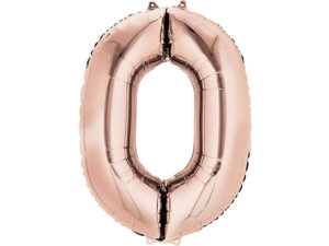 Amscan Folienballon Zahl 0 Rosé Gold 7633619001