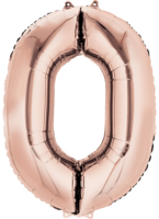 Amscan Folienballon Zahl 0 Rosé Gold 7633619001
