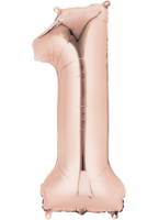 Amscan Folienballon Zahl 1 Rosé Gold 7633621001