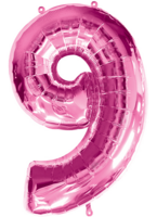 Anagram Folienballon Zahl 9 pink 76315920