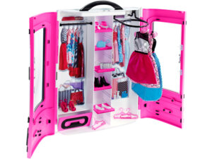 Barbie Kleiderschrank inkl. 2 Kleider, 3 Schuhe und vieles mehr, ab 3 Jahren 57002057