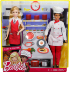 Barbie 2er Set Karriere-Puppen: Köchin und Kellnerin FCP66