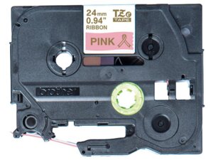 Brother P-Touch 24mm white/gold ribbon TZERE54