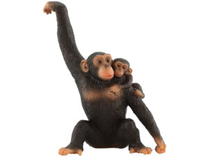BULLYLAND Schimpansin mit Baby 11 cm, PVC-Frei, naturgetreu und handbemalt 43063594