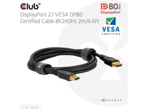 Club3D Club 3D, DisplayPort 2.1 DP80 VESA Kabel CAC1094