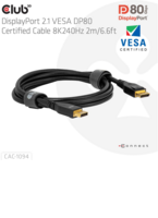 Club3D Club 3D, DisplayPort 2.1 DP80 VESA Kabel CAC1094