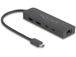 Delock 10 Gbps USB Hub mit 2.5 Gigabit LAN 64110A1
