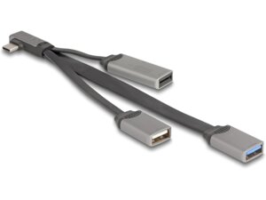 Delock USB-C Kabel-Hub, 2 Port, CardReader 64303A1