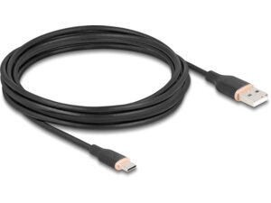 Delock USB-Kabel A-C, 4.0m, Silikon Kabel 81228