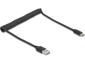 Delock USB2.0 Spiralkabel A-C, 50-80cm 90133A1