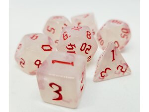 Dice4friends Würfelset Milky Shine: Red (7) DIC37259