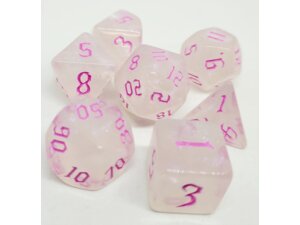 Dice4friends Würfelset Milky Shine: Pink (7) DIC37261