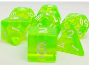 Dice4friends Würfelset Transparent: Lightgreen (7) DIC37272