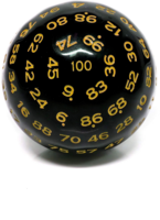 Dice4friends Würfel D100 Black/Yellow DIC70750