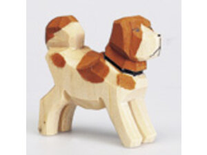  Hund braun, 6 cm Holz, handgeschnitzt 43205023