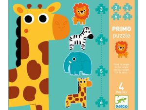 DJECO Erstes Puzzle Im Dschungel 3/4/5/6 Teile DJ07135