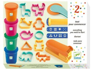 DJECO Startset Knete (4 Farben, 17 Werkzeuge) DJ09020