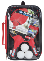DONIC Schildkröt Tischtennis Set Outdoor Weatherproof, 2 wasserfeste Schläger, 3 Bälle, Tragetasche 74710662