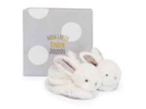 DouDouetcompagnie Bonbon Hase Füsslinge mit Rassel, taupe 0-6M DC1310