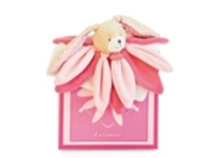 DouDouetcompagnie Schmusetuch Hase Blüte, rosa 28cm DC2791A1