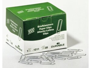 DURABLE BÃ¼roklammern verzinkt, spitz, 32mm 1211-25