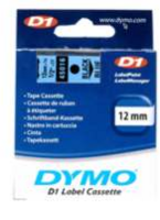 DYMO Schriftband D1, 12mm x 7m, Band: blau 45016