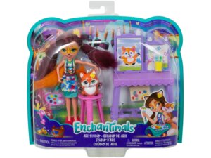 ENCHANTIMALS Kunststudio Set Puppen Felicity Fox & Flick, Staffelei, Zubhör, ab 4+ 57005103
