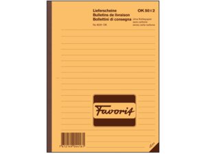 Favorit Lieferscheine-Buch 8231OKA1