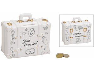 G. Wurm Spardose Koffer Just married aus Keramik 10018343