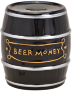 G. Wurm Spardose Fass, Beer Money, Keramik, schwarz 10030393