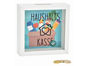 G. Wurm Spardose Haushaltskasse aus Holz/Glas 10035134