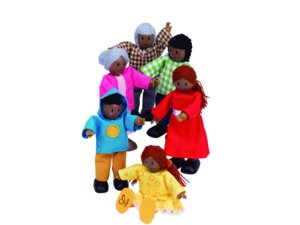 Hape Puppenfamilie dunkle Hautfarbe 6tlg. 46E3501A