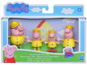 Hasbro Peppa Pig Regentag mit Familie Pig, 4 Figuren, beweglich, Regenbekleidung, ab 3 Jahren 50412935