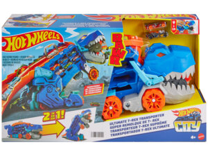 Hot Wheels City Ultimate Hauler 63 cm. Dino-Look. Rennstrecke. 2 Fahrzeuge. ab 4 Jahren 30319171