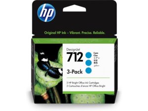 HP 712 3-Pack 29-ml Cyan DesignJet Ink 3ED77A
