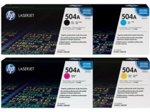 HP Toner-Set bestehend aus je 1x CE250A, CE251A, CE252A, CE253A = 4x 504A CE250ASet