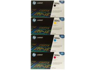 HP Toner-Set bestehend aus je 1x CE250X, CE251A, CE252A, CE253A = 1x 504X + 3x 504A CE250XSet