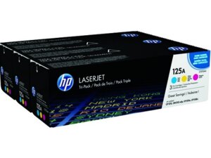 HP 125A CYM Tri-Pack LaserJet Toner Cart CF373AM