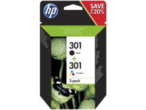 HP 301 original Ink cartridge N9J72AE Combo 2-Pack Standard Capacity Black and Colour cartridge N9J72AE