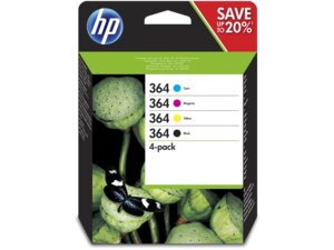 HP 364 original CMYK Ink cartridge N9J73AE Combo 4-Pack Standard Capacity N9J73AE
