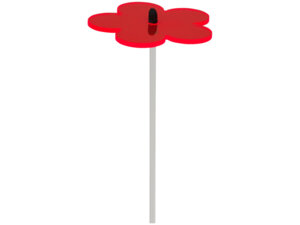 HQ HQ Magic Flower rot, 8 cm Light Catcher Blume mit Kegelaufhängung, Stab inkl. 72071090