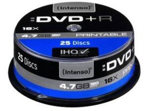 Intenso DVD+R 4,7GB 16x SP (25) Print INTENSO 4811154, Kapazität: 4,7GB 4811154