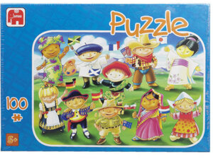 Jumbo Puzzle 100 Teile, Kinder der Welt, 4 Motive sortiert ausgelegt: je 35x25cm 2120