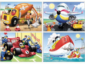 Jumbo Puzzle Teile Fahrzeuge 20 T. 4 Motive sortiert ausgelegt: je 27x19 cm 3915501