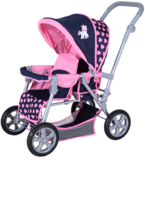 knorrtoys Puppenwagen Big Twin Einhorn 70x38x55 cm, für 2 Puppen, Schiebehöhe 44-73 cm, ab 3 J. 50262662