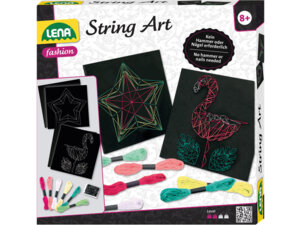 LENA String Art Flamingo & Stern Bastelset für 2 Fadenbilder 21.5x21.5 cm, ab 8+ 63742656